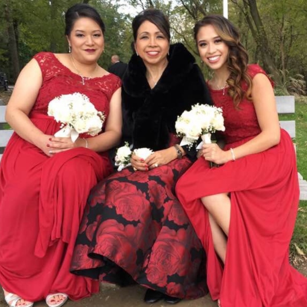 Red bridesmaid dress